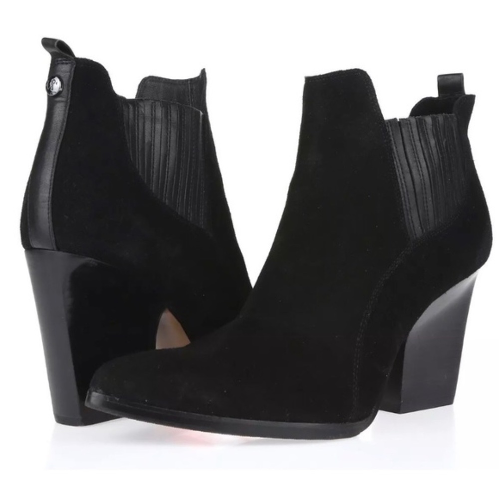 DONALD J PLINER Vale Black Suede Ankle Bootie 10M